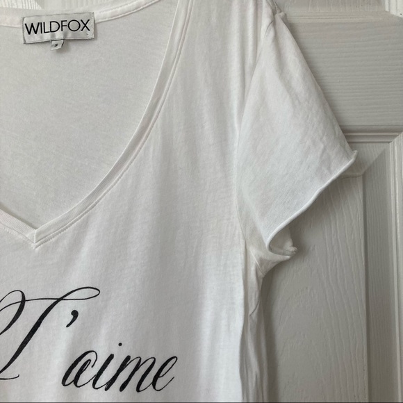 RARE Y2K Wildfox Je T’aime White V-Neck Tee - Picture 5 of 13